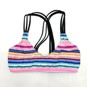 Endless Sun Pink Triple Strap Tie Bacck Bikini Top Swimwear‎ XL